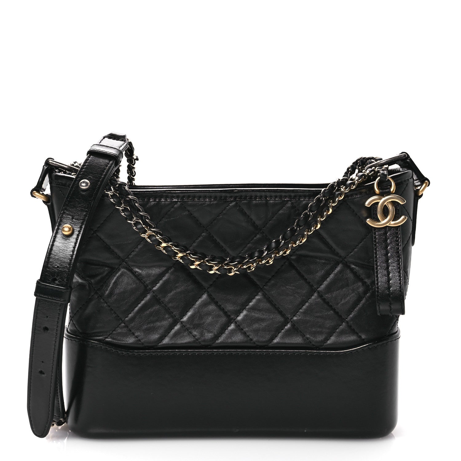 Chanel Aged Calfskin Quilted New Medium Gabrielle Hobo Black 1 of 10