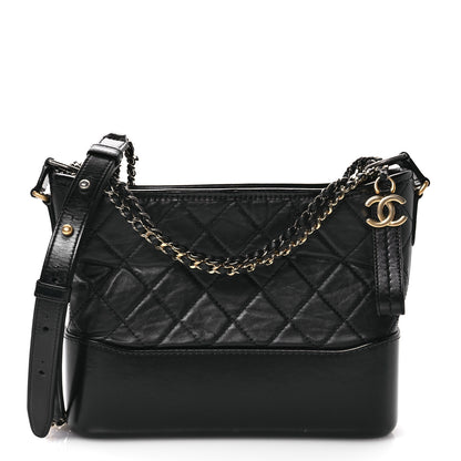 Chanel Aged Calfskin Quilted New Medium Gabrielle Hobo Black 1 of 10