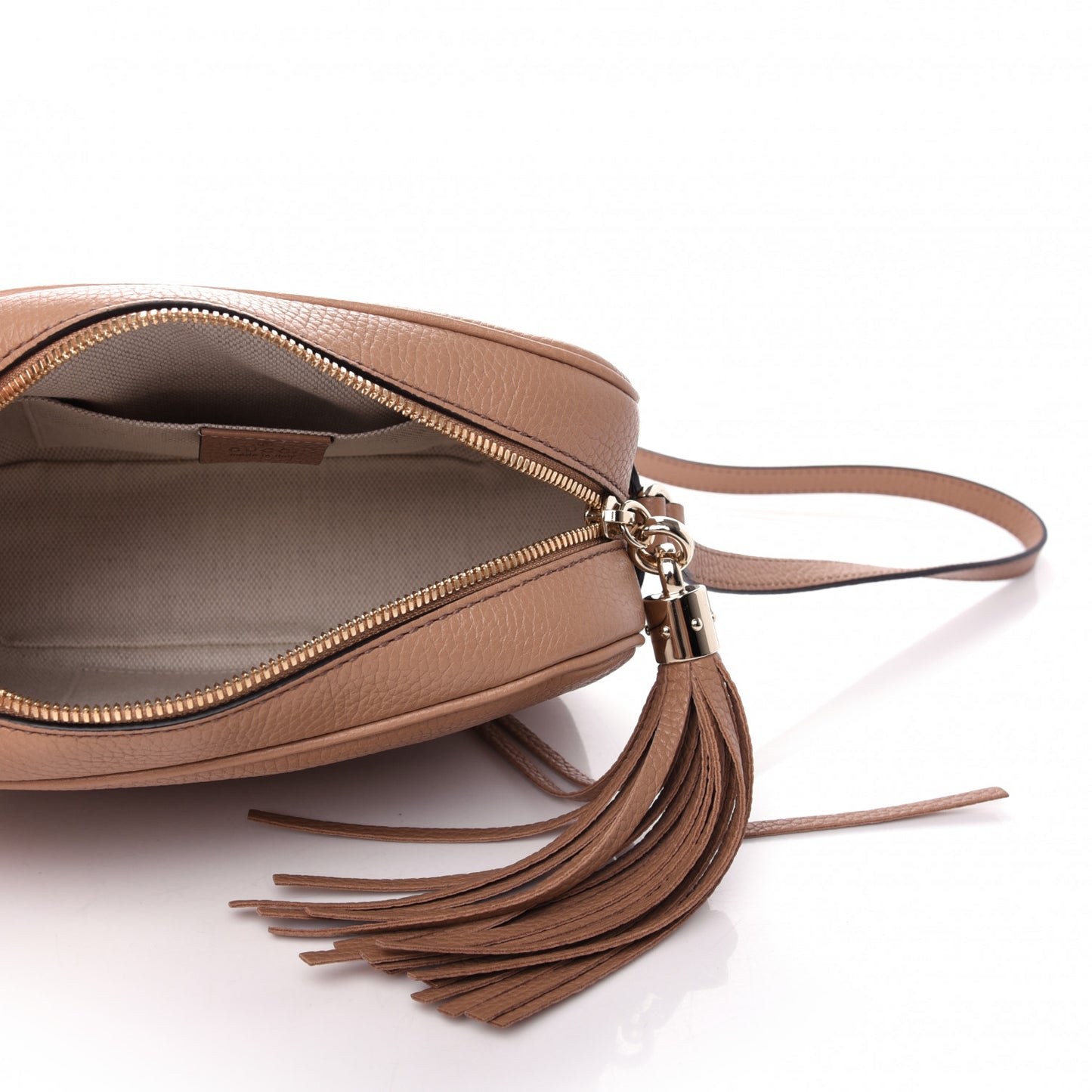 Pebbled Calfskin Small Soho Disco Bag Camelia
