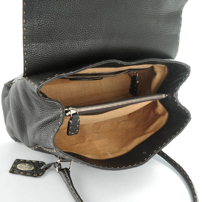 Fendi Calfskin Romano Selleria Medium Linda Satchel Brown 5 of 10
