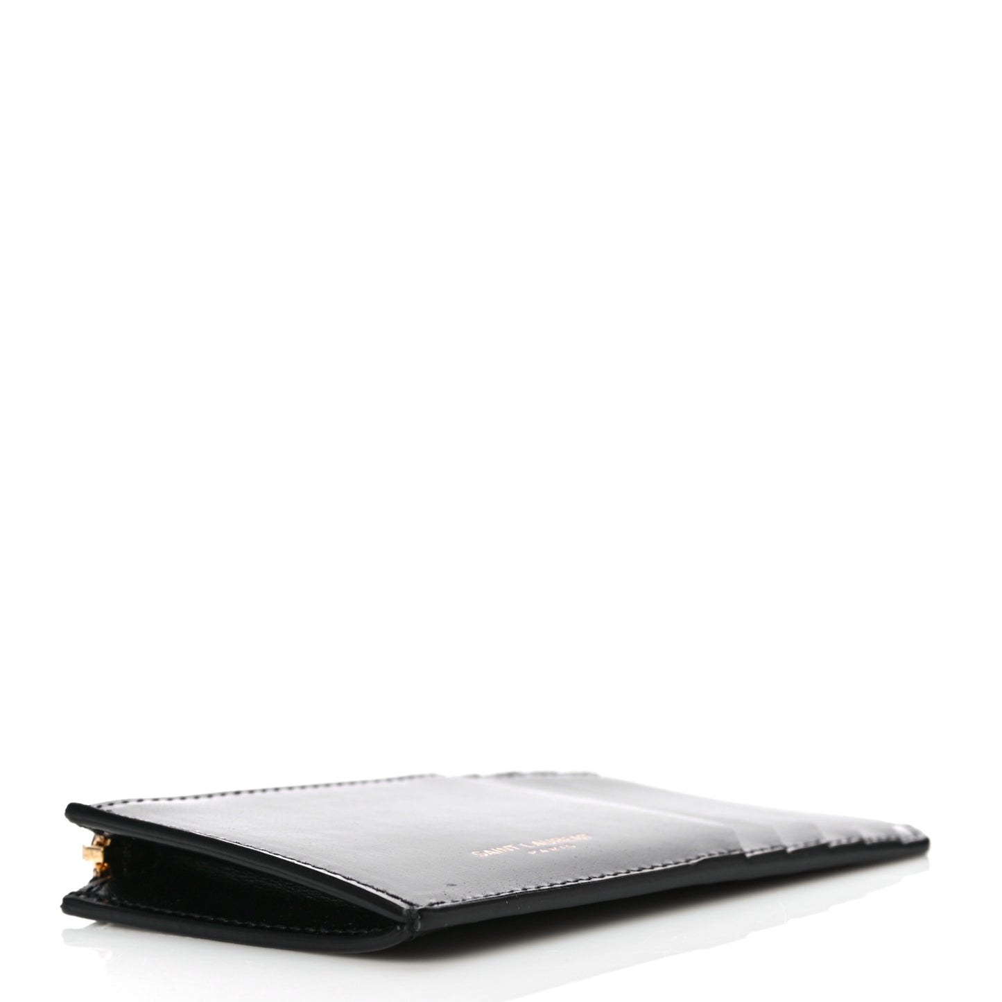 Calfskin 5 Fragments Zip Pouch Card Holder Black