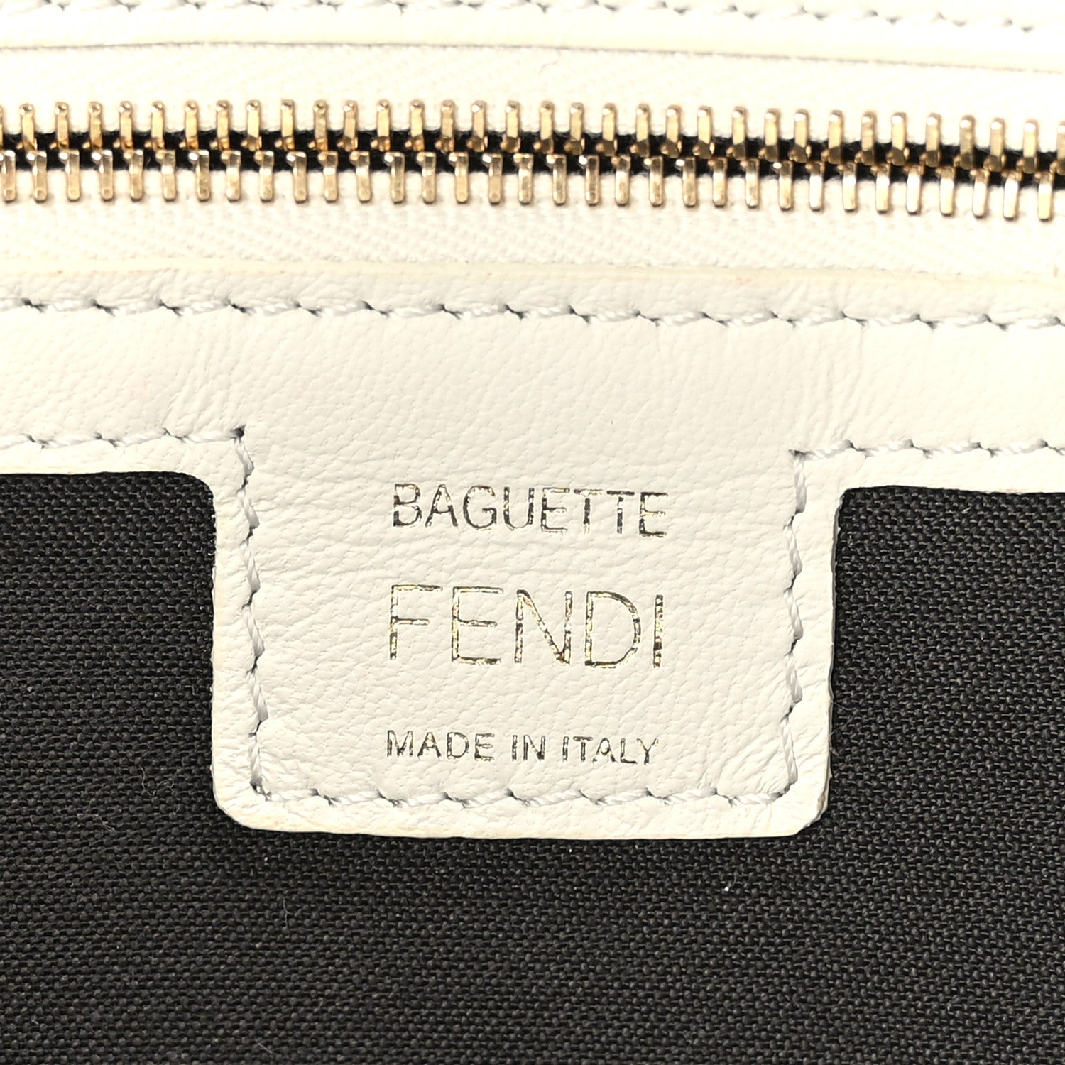 Fendi Nappa FF 1974 Embossed Baguette White 6 of 9