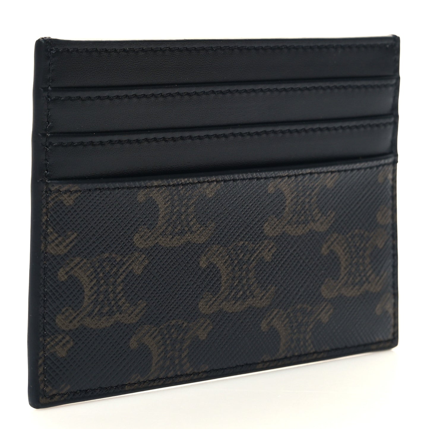 Triomphe Canvas Card Holder Tan