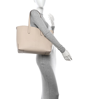 Burberry Calfskin Crest Embossed Small Tote Limestone 2 of 10