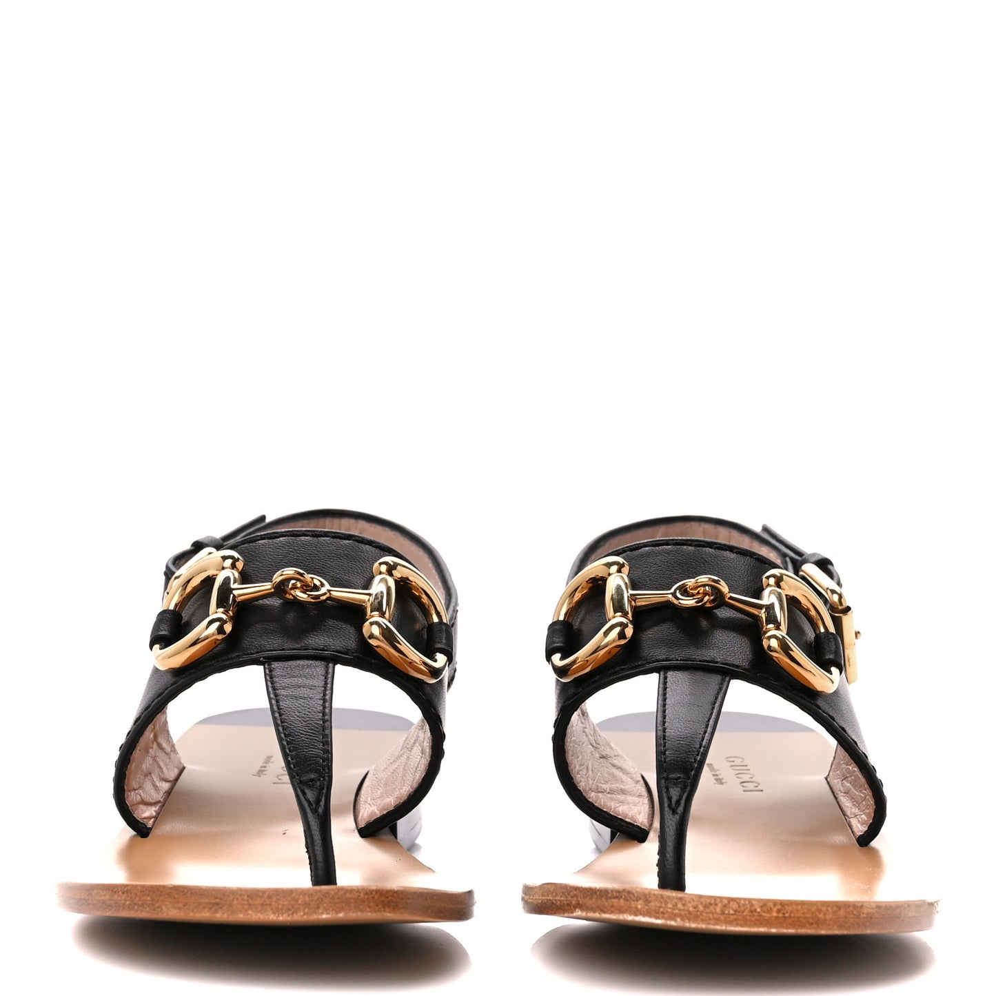 Nappa Charlotte Horsebit Thong Sandals 35.5 Black