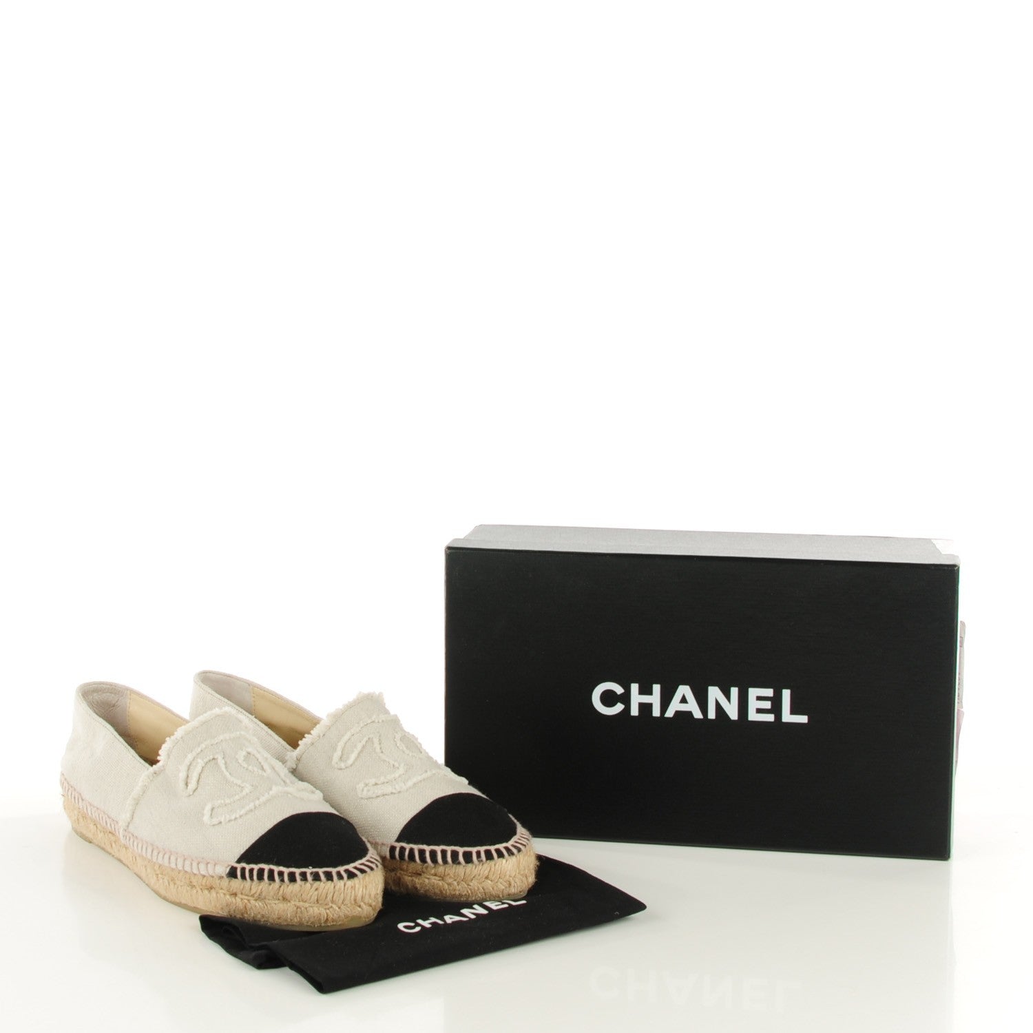 Chanel Toile CC Espadrilles 41 Beige Black 2 of 10