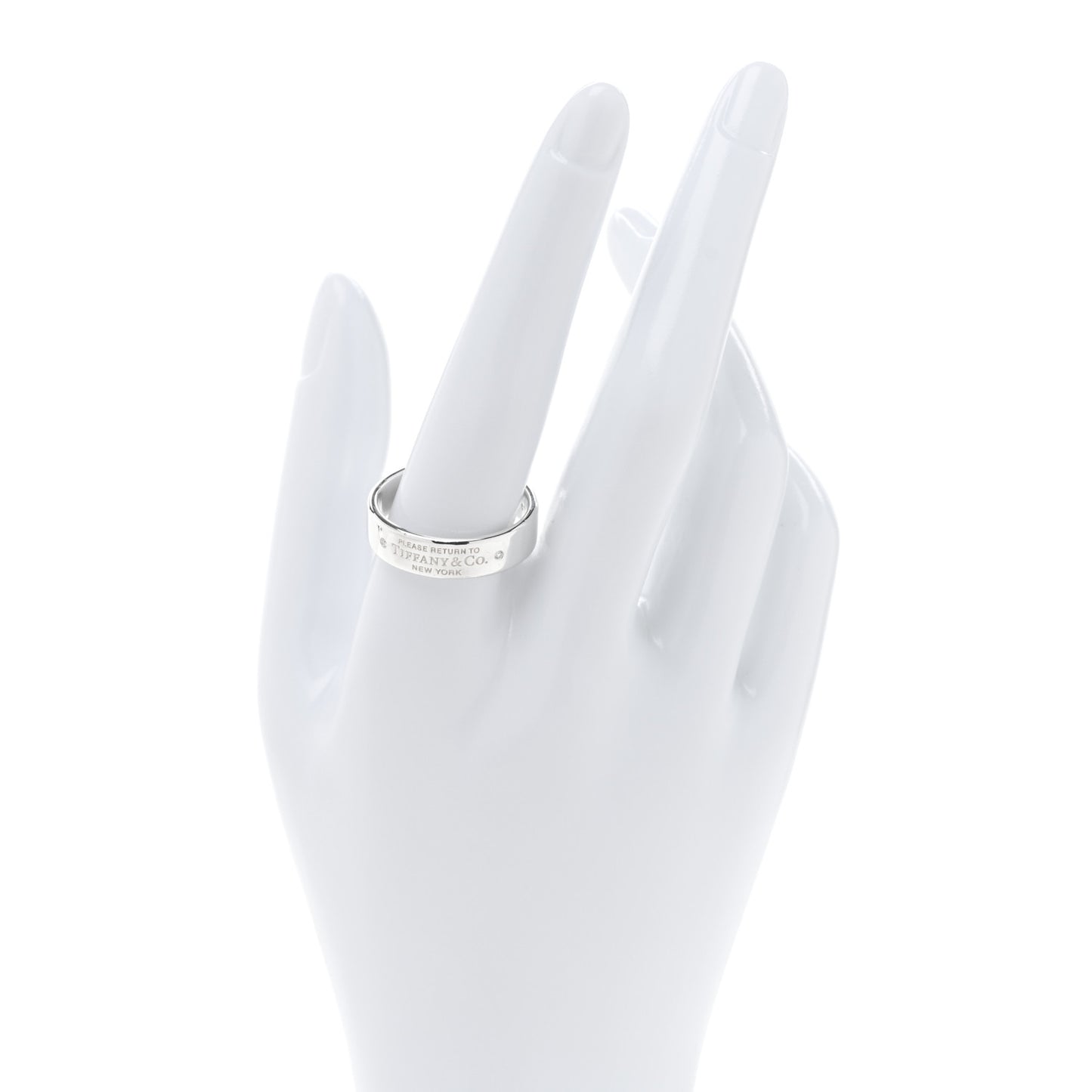 Sterling Silver Diamond Return to Tiffany Narrow Ring 63 10.5