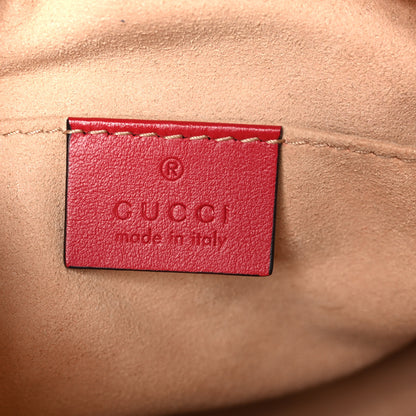 Gucci Calfskin Matelasse Mini GG Marmont Chain Shoulder Bag Hibiscus Red 6 of 11
