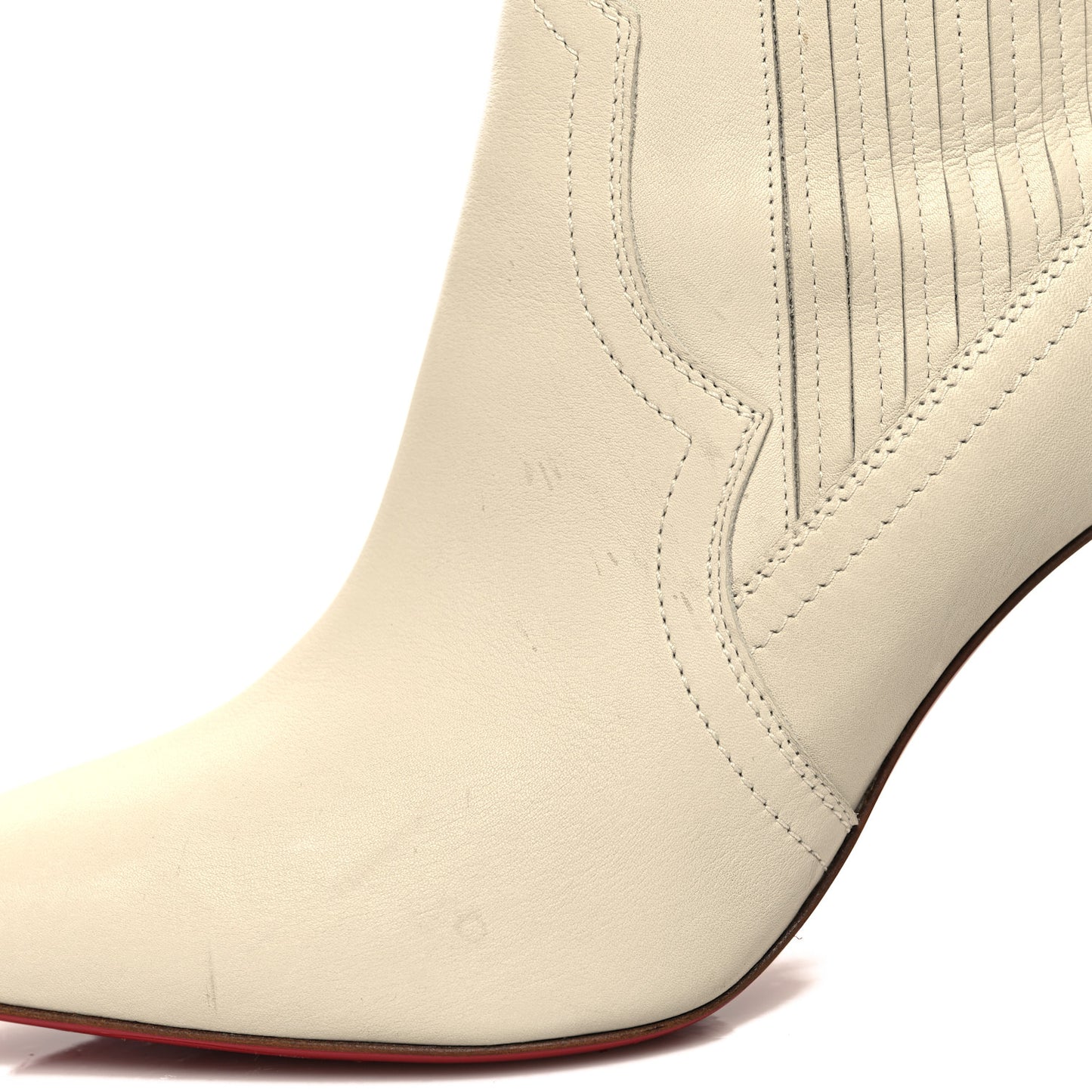 Calfskin Santigag 85 Ankle Boots 38 White