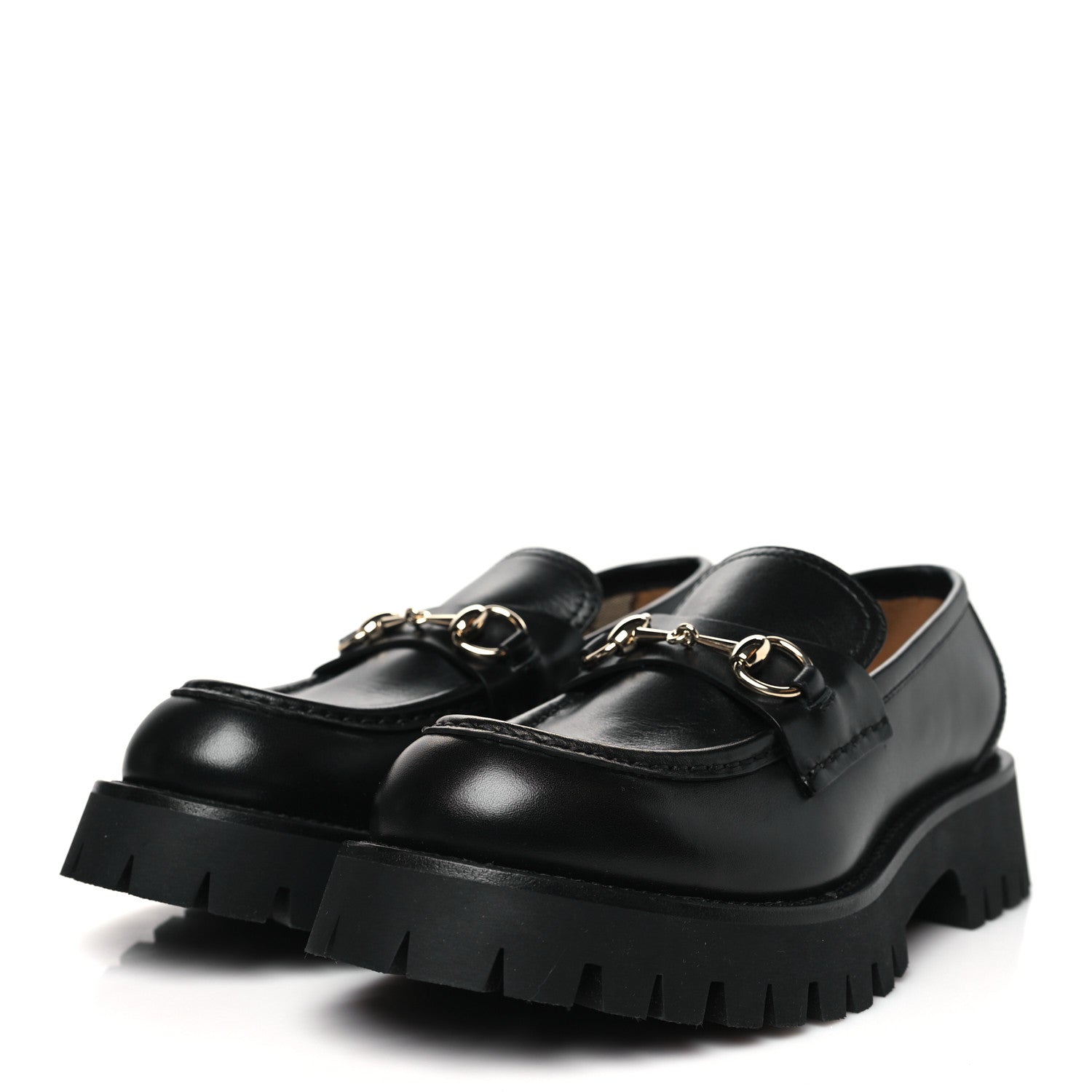 Gucci Real Betis Glamour Calfskin Horsebit Womens Mocassin Loafers 39 Black 4 of 10