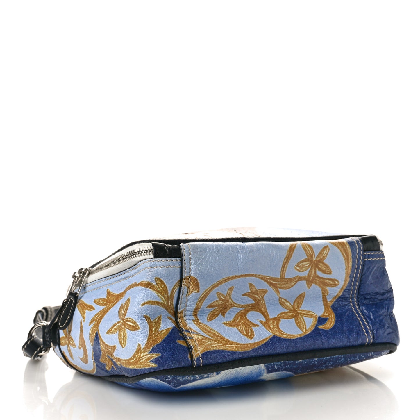 Agneau Floral Print Small Blanket Square Tote Bleu