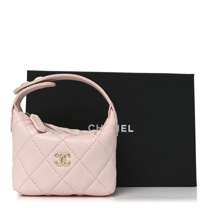 Chanel Caviar Quilted Hobo Bag Charm Light Pink 10 of 10