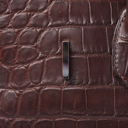 Hermes Matte Crocodile Birkin 35 Chocolate 20 of 37