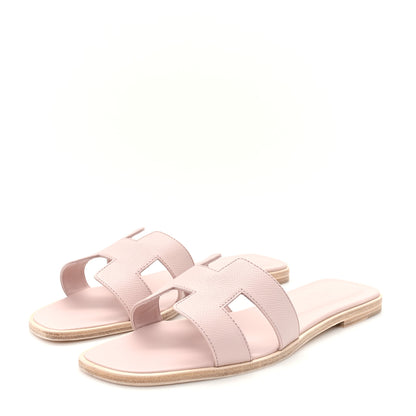 Hermes Epsom Oran Sandals 41 Rose Porcelaine 4 of 10