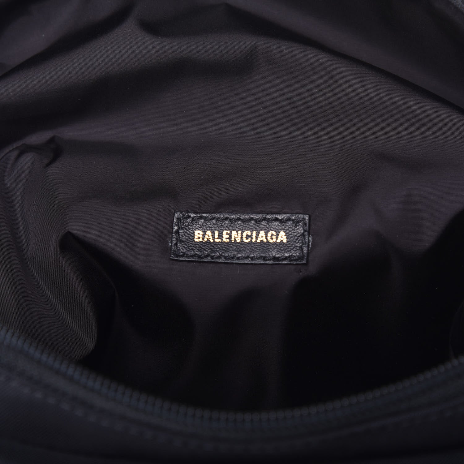 Balenciaga Recycled Sport Nylon Logo Embroidered Wheel Beltpack Black 6 of 9