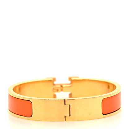 Hermes Enamel Narrow Clic Clac H Bracelet PM Orange 3 of 4