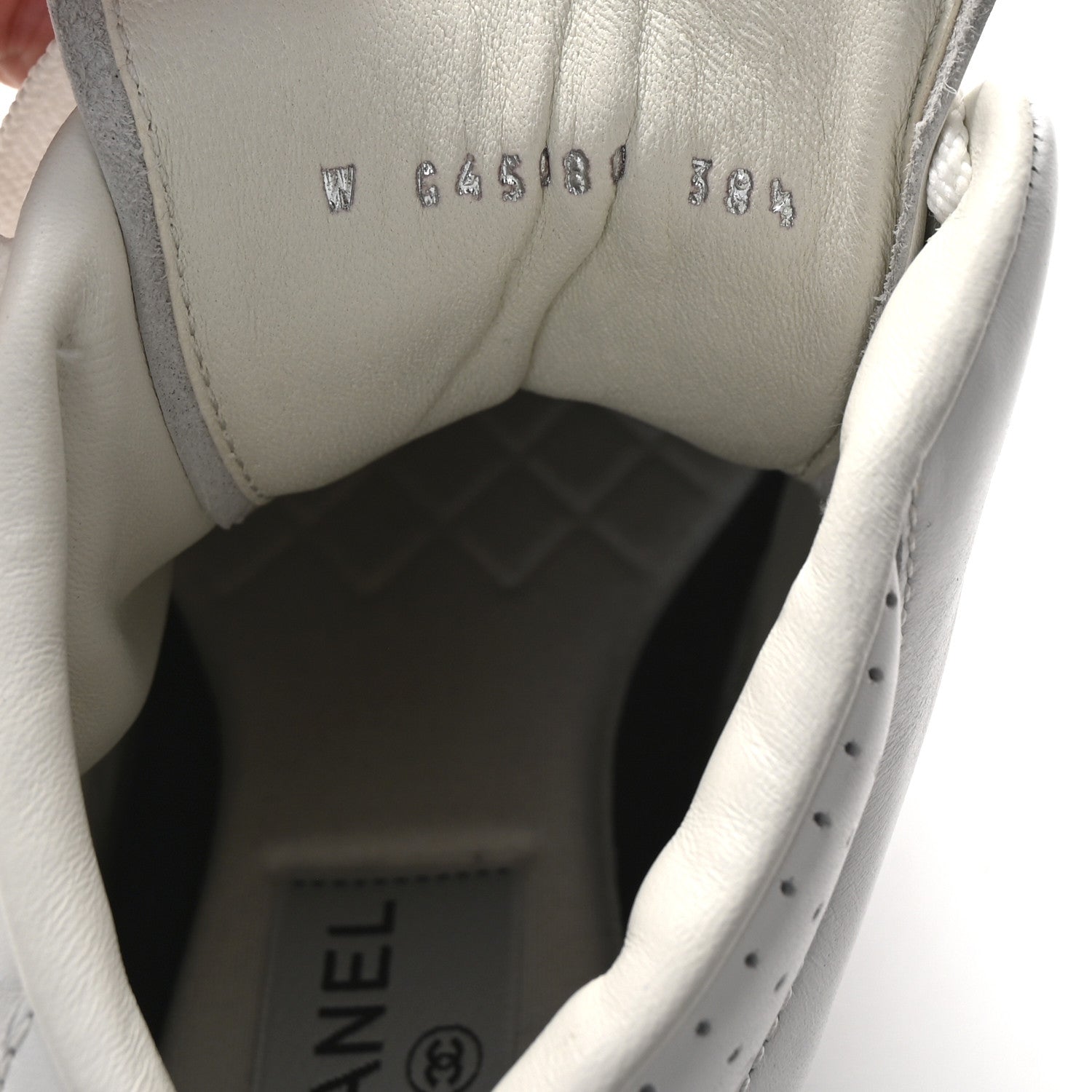Chanel Calfskin CC High Top Sneaker 38.5 White 9 of 10