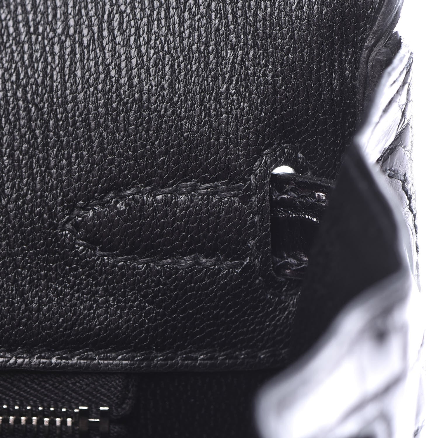 Hermes Shiny Niloticus Crocodile Birkin 25 Black 21 of 37
