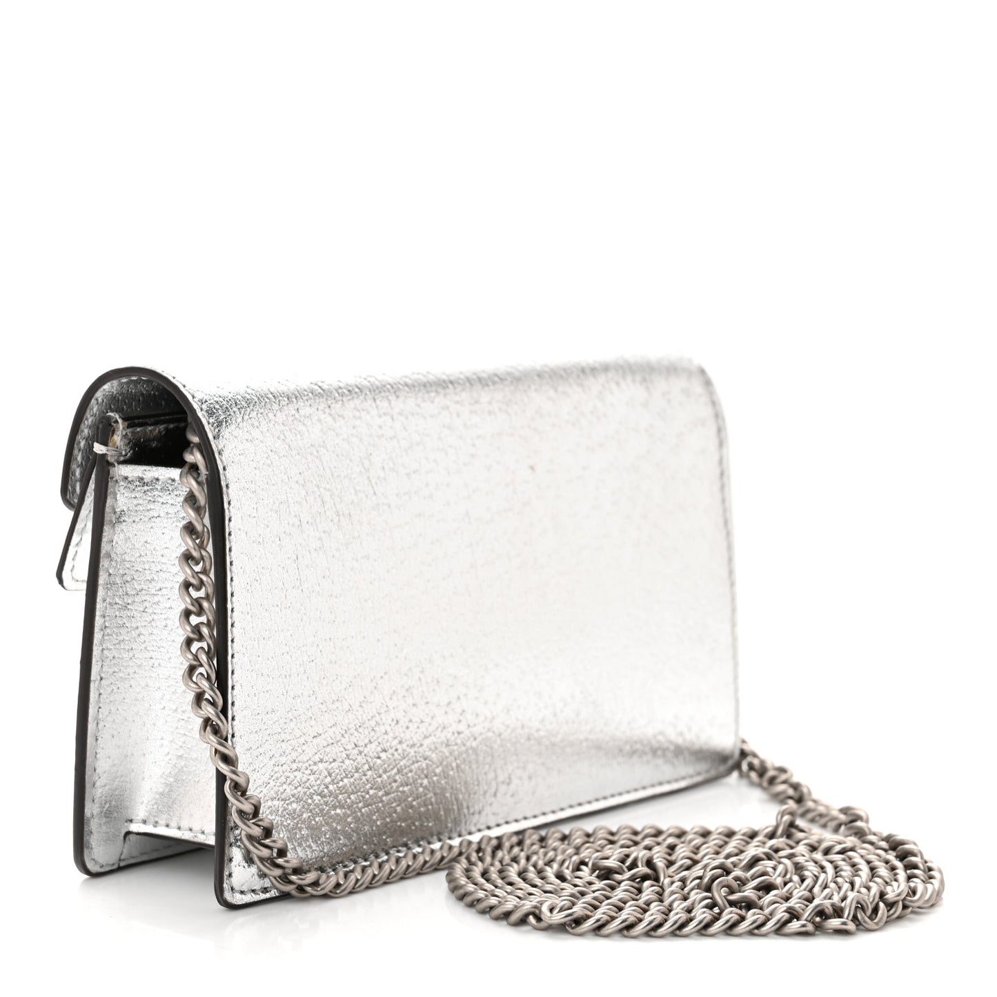 Metallic Calfskin Super Mini Dionysus Shoulder Bag Silver