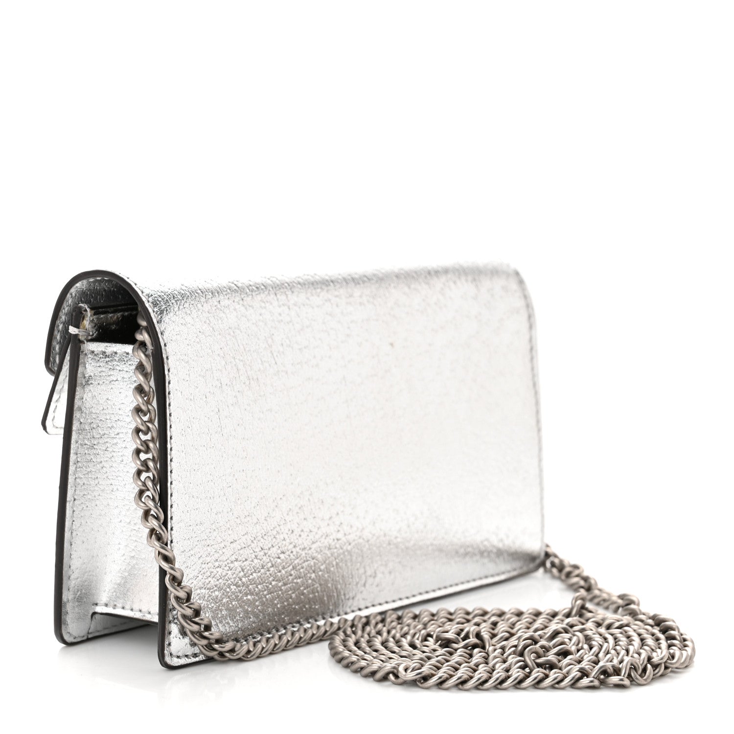 Gucci Metallic Calfskin Super Mini Dionysus Shoulder Bag Silver 3 of 11