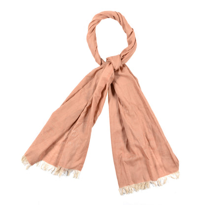 Chanel Cashmere Silk CC Rue Cambon Fringe Scarf Pink 1 of 3