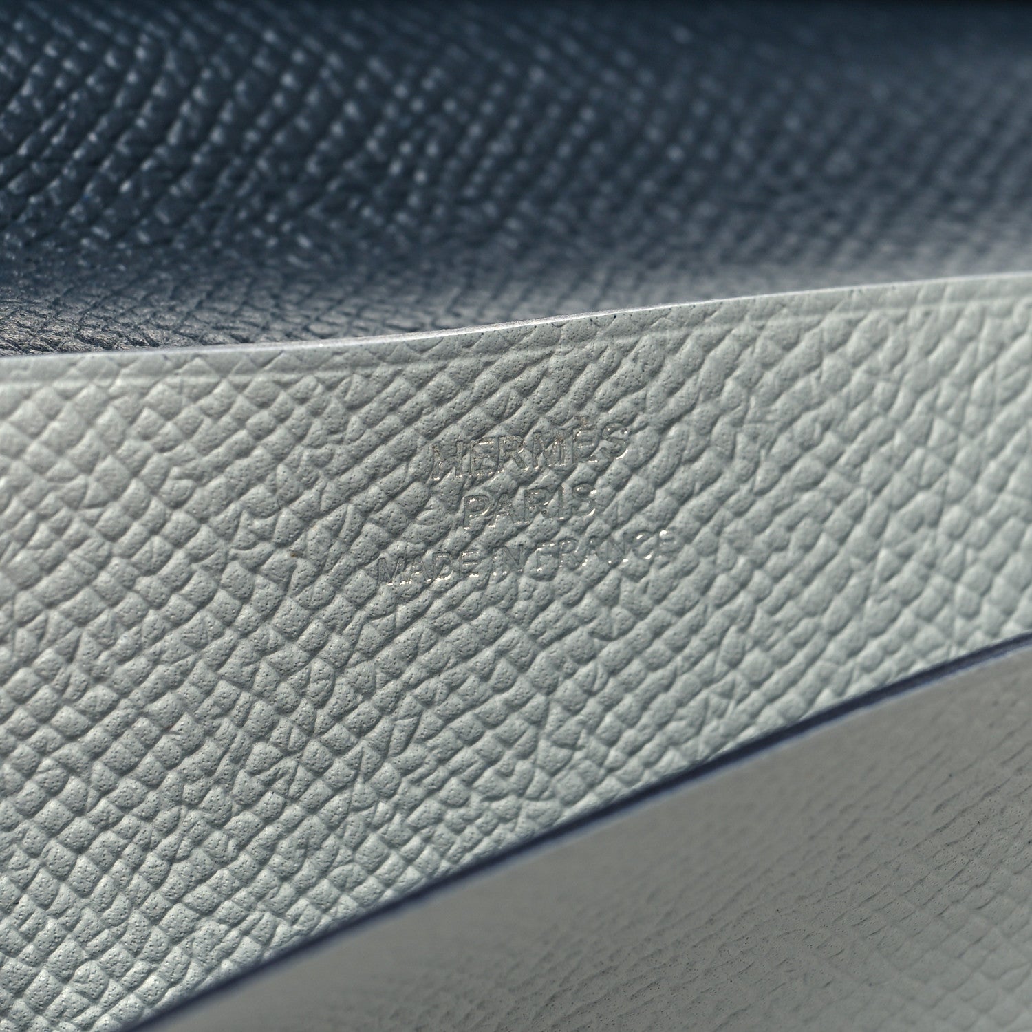 Hermes Epsom MC2 Fleming Checkbook Holder Wallet Bleu Electrique Gris Mouette 6 of 10