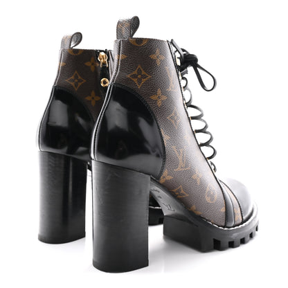 Louis Vuitton Patent Calfskin Monogram Star Trail Ankle Boots 40 Black 5 of 10