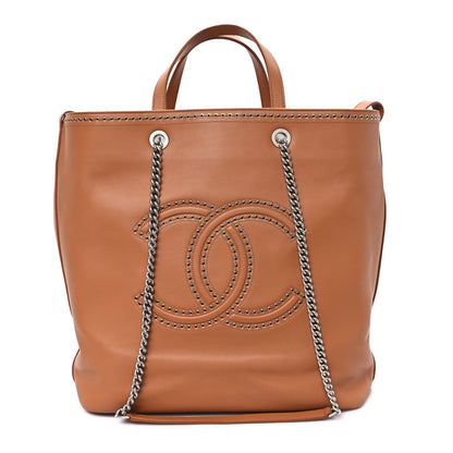 Chanel Calfskin Large Coco Eyelets Shopping Tote Camel 1 of 12