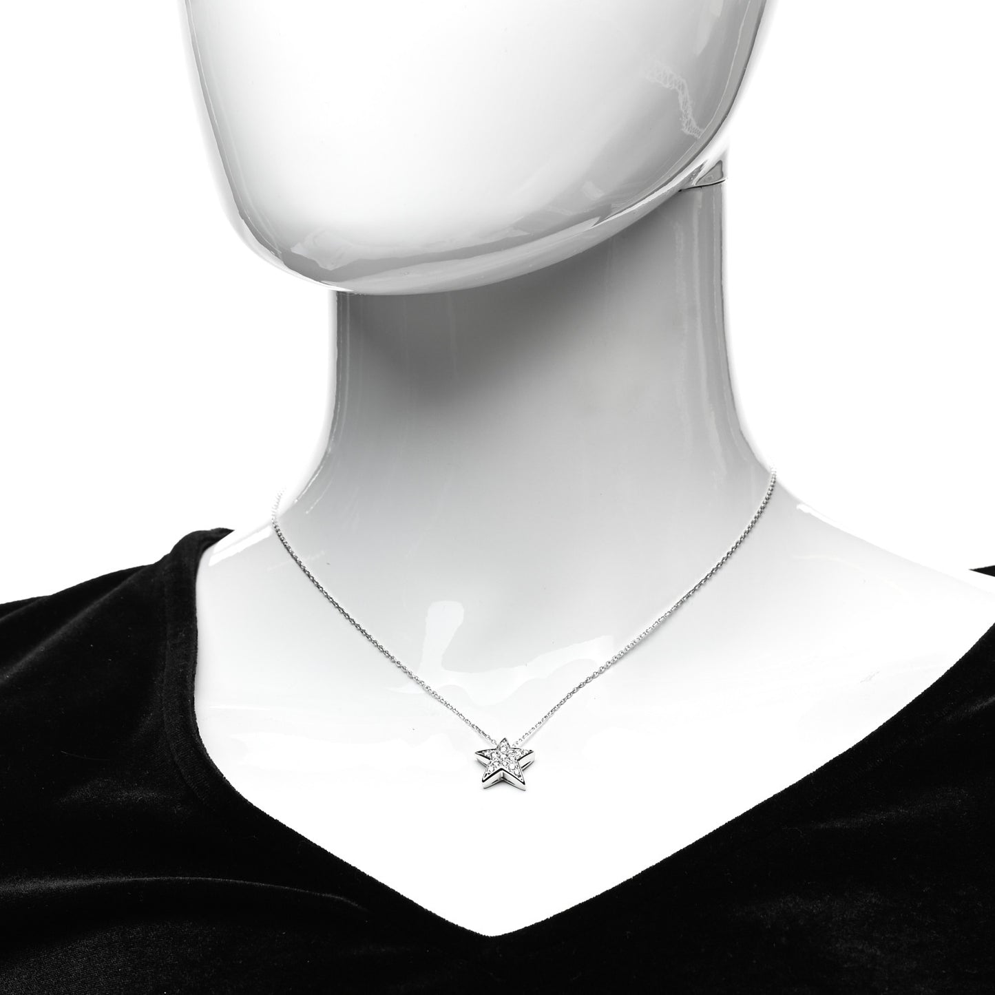 18K White Gold Diamond Medium Comete Geode Pendant Necklace