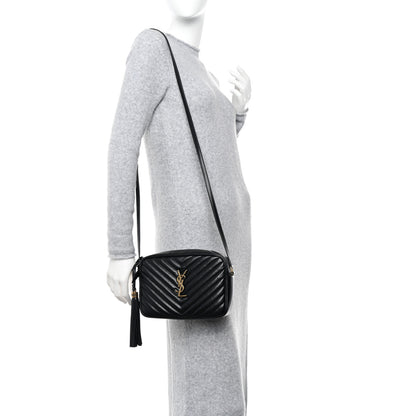 Saint Laurent Calfskin Matelasse Monogram Lou Camera Bag Black 2 of 11