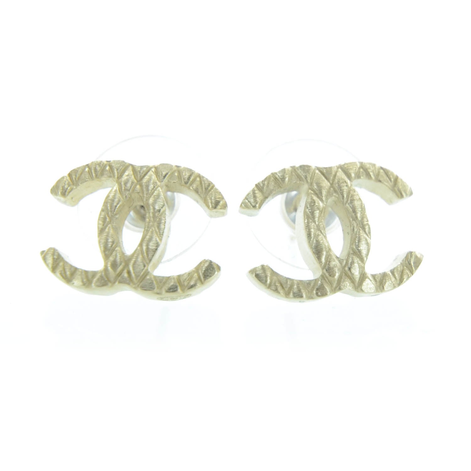 Chanel Quilted CC Earrings Gold 1 of 4