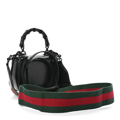 Gucci Boarded Dyana Lux Calfskin Web Monochrome Mini Bamboo 1947 Top Handle Bag Black 3 of 8