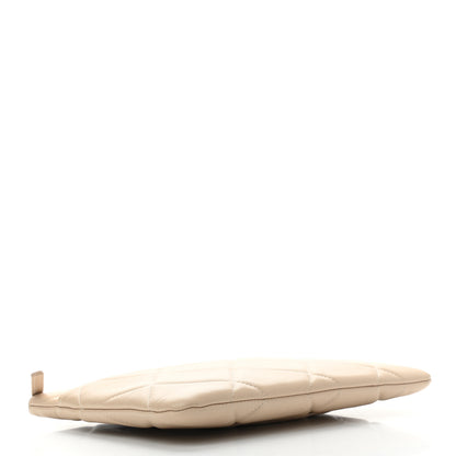 Chanel Shiny Goatskin Quilted Chanel 19 Pouch Beige 4 of 7