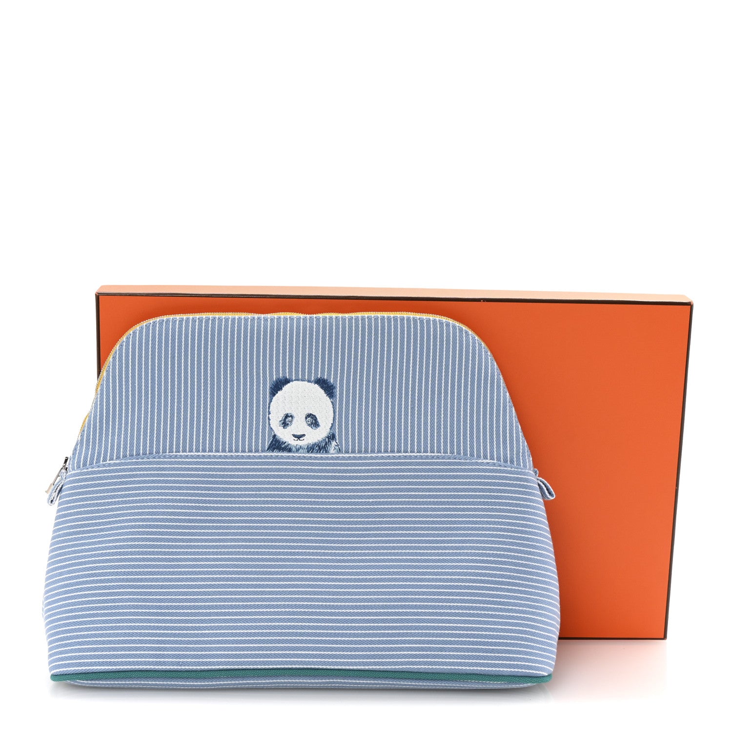 Hermes Cotton Stripe Bolide Passe-Passe Case Bleuet 16 of 16