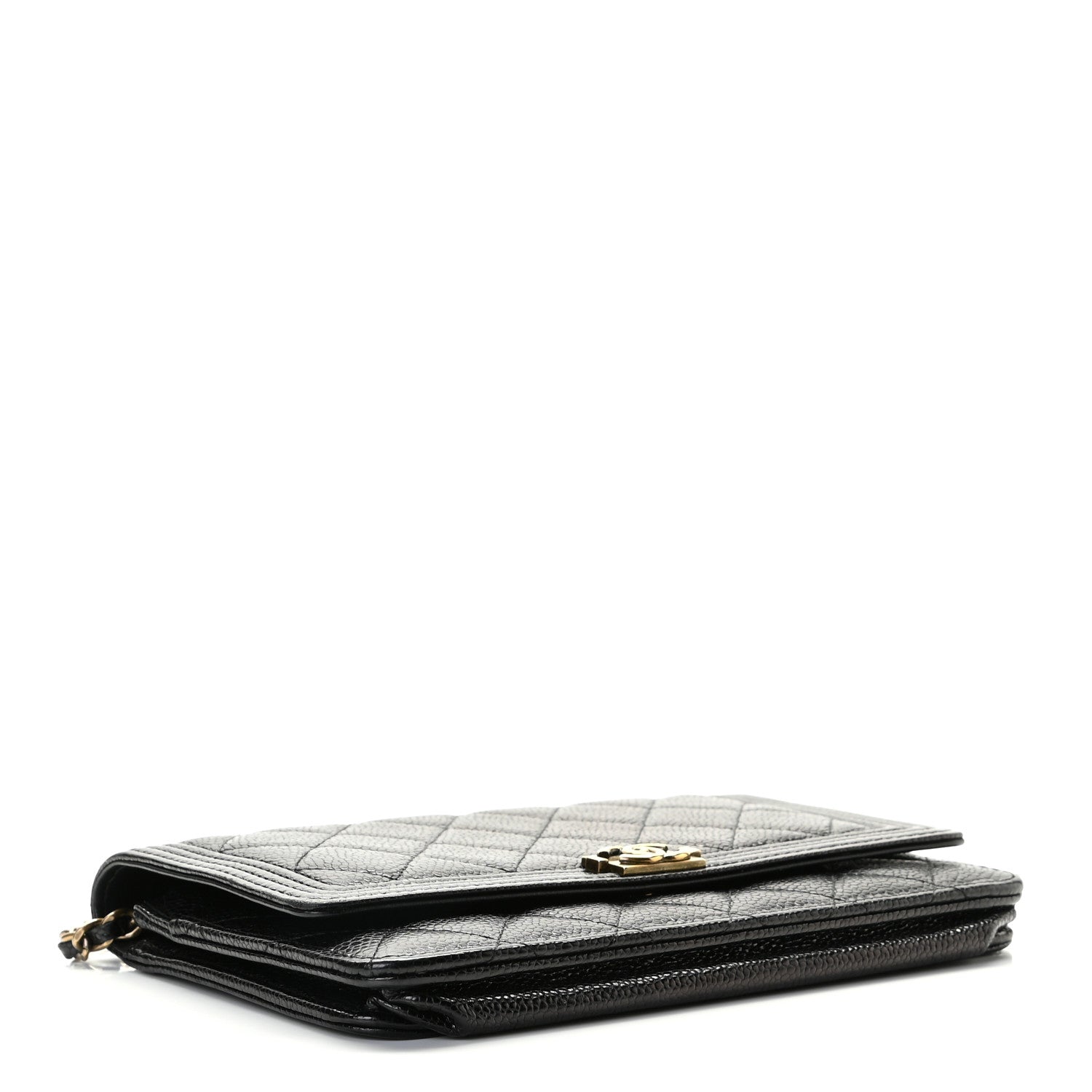 Chanel Caviar Quilted Boy Wallet On Chain WOC Black 4 of 8