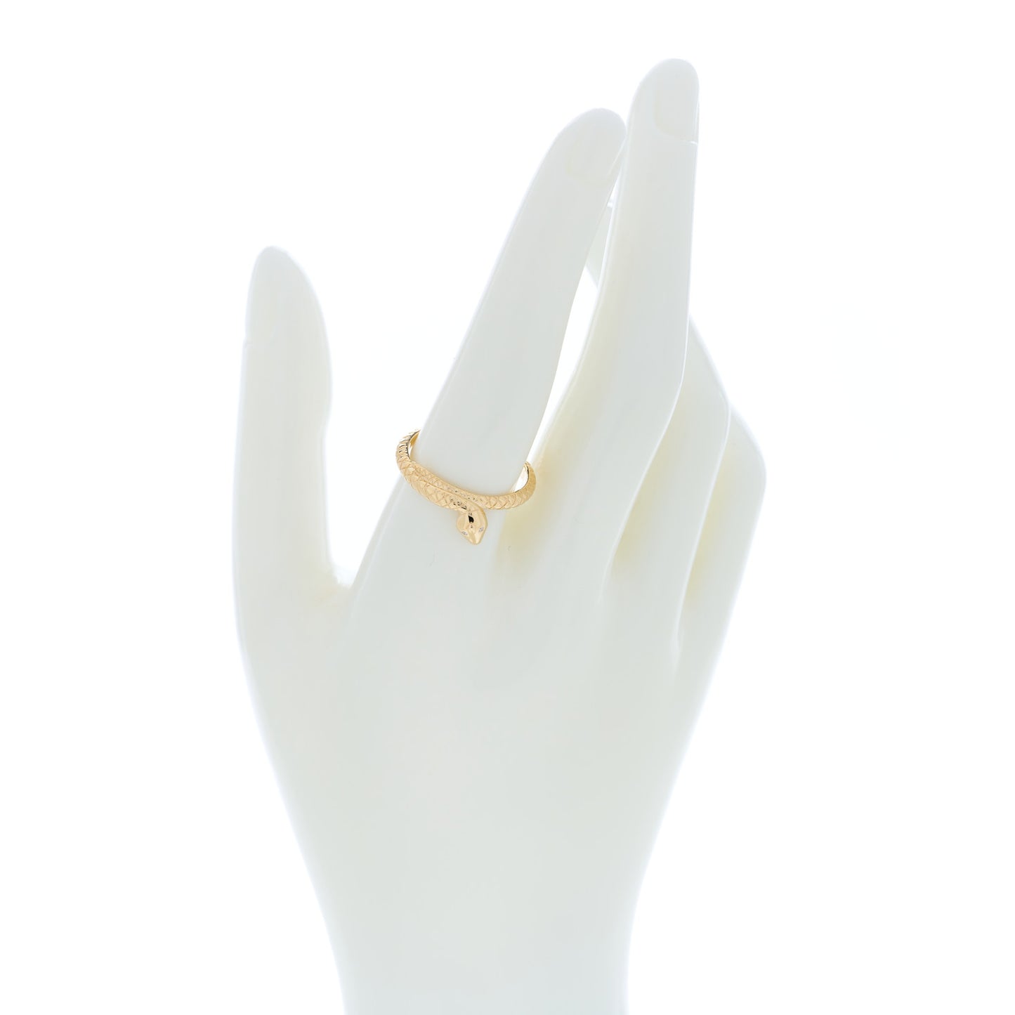 18K Yellow Gold Diamond Snake Wholeness Bookend Band Ring 59 8.75