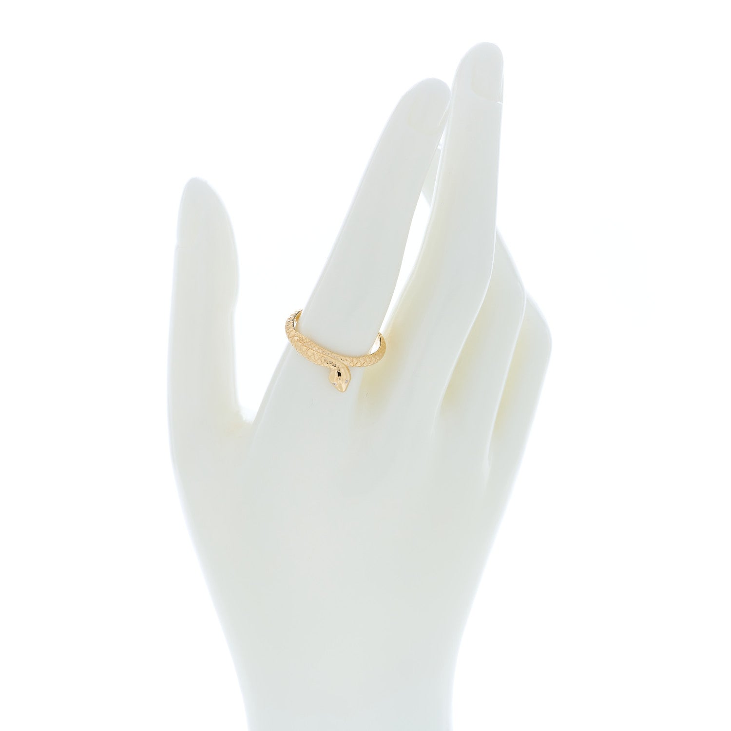 Foundrae 18K Yellow Gold Diamond Snake Wholeness Bookend Band Ring 59 8.75 2 of 4