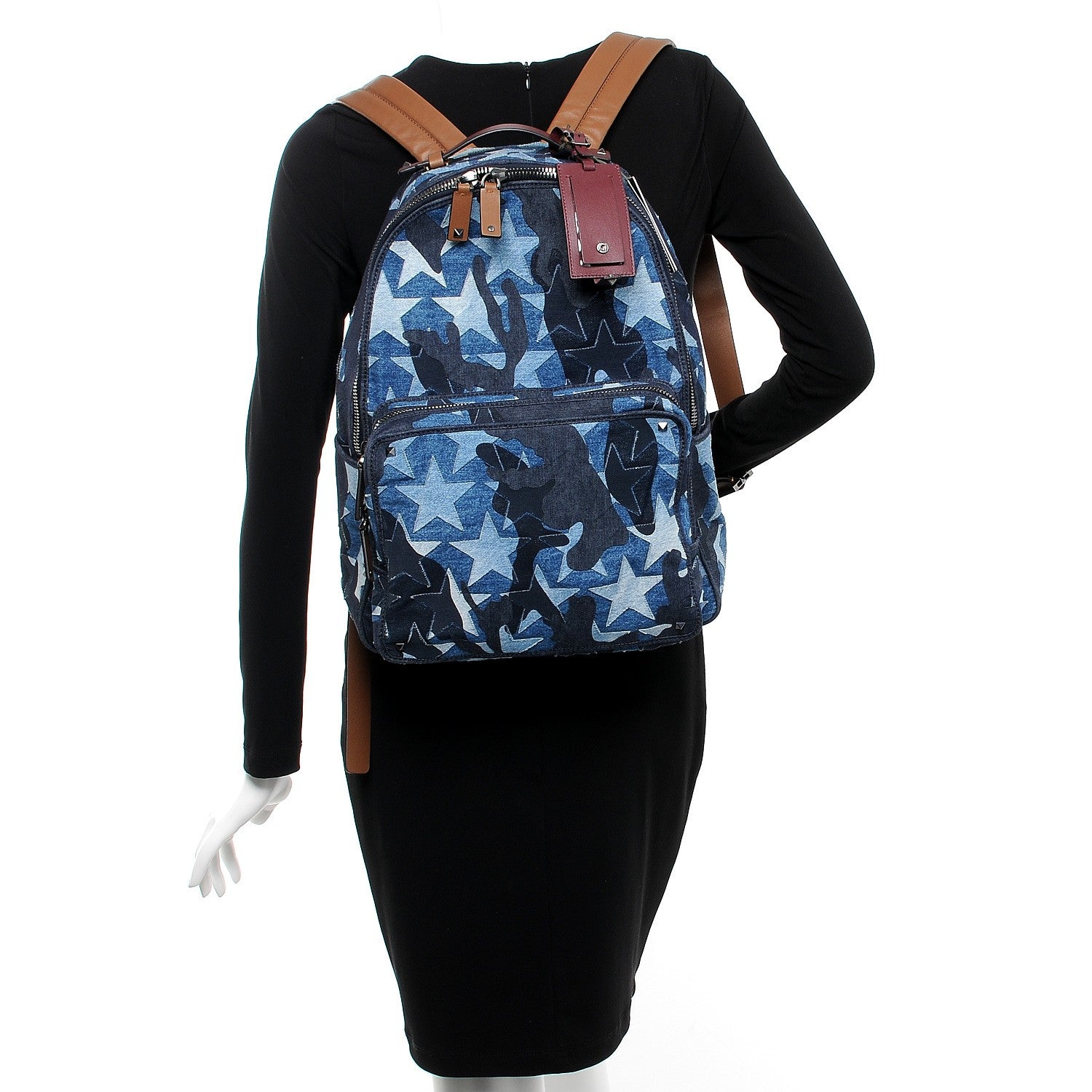 Valentino Garavani Denim Camustars Backpack Blue 2 of 7