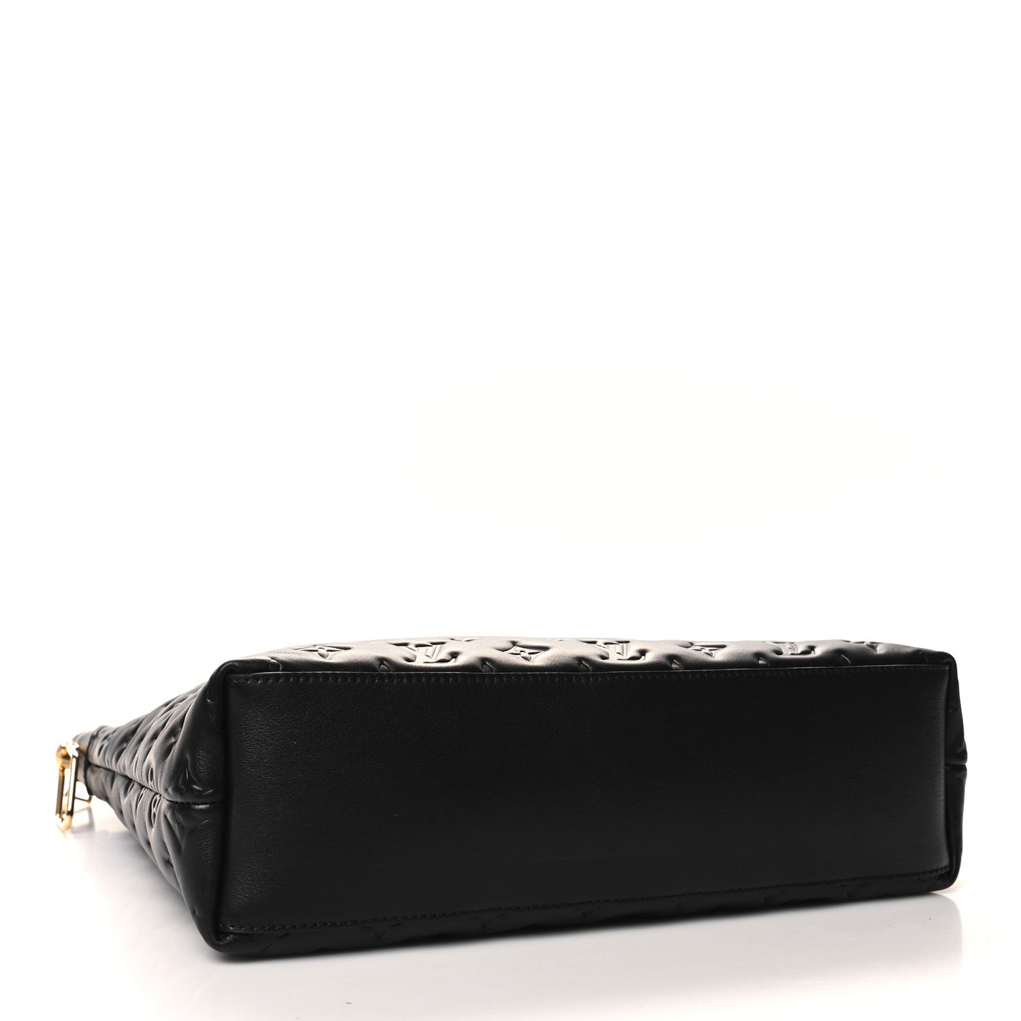 Calfskin Embossed Monogram Coussin Hobo MM Black