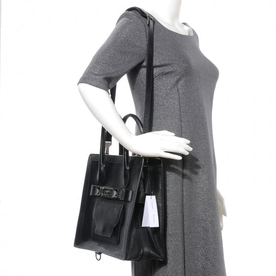 Textured Leather PS11 Small Tote Black