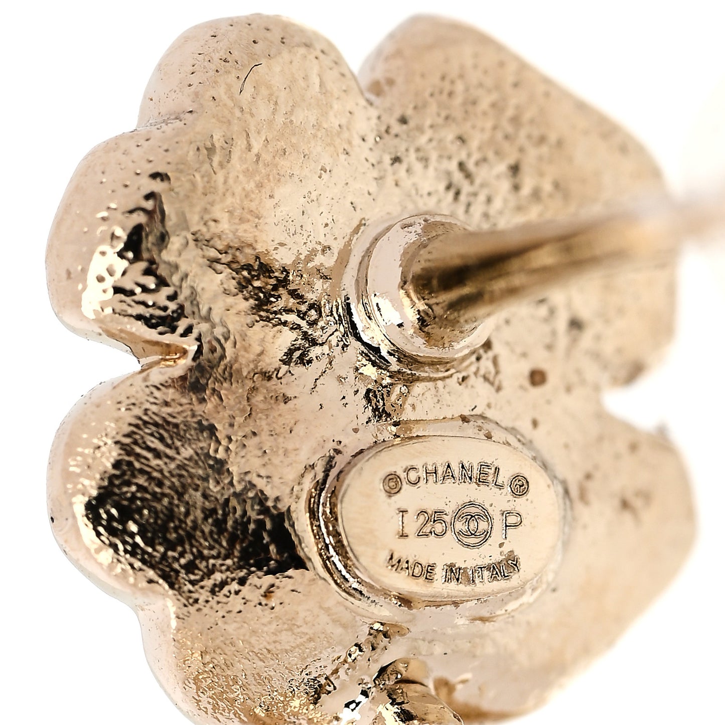 Crystal Resin Camellia CC Drop Earrings Gold Black