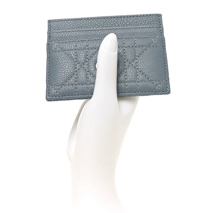 Christian Dior Supple Calfskin Cannage Caro Five-Slot Card Holder Cloud Blue 2 of 7