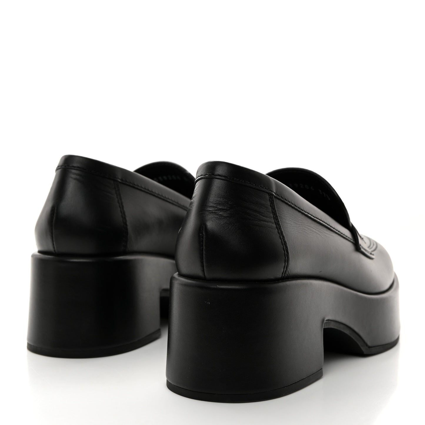 Calfskin CC Platform Loafers 37.5 Black
