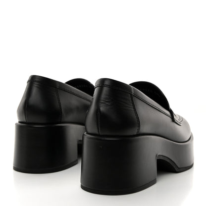Chanel Calfskin CC Platform Loafers 37.5 Black 4 of 9