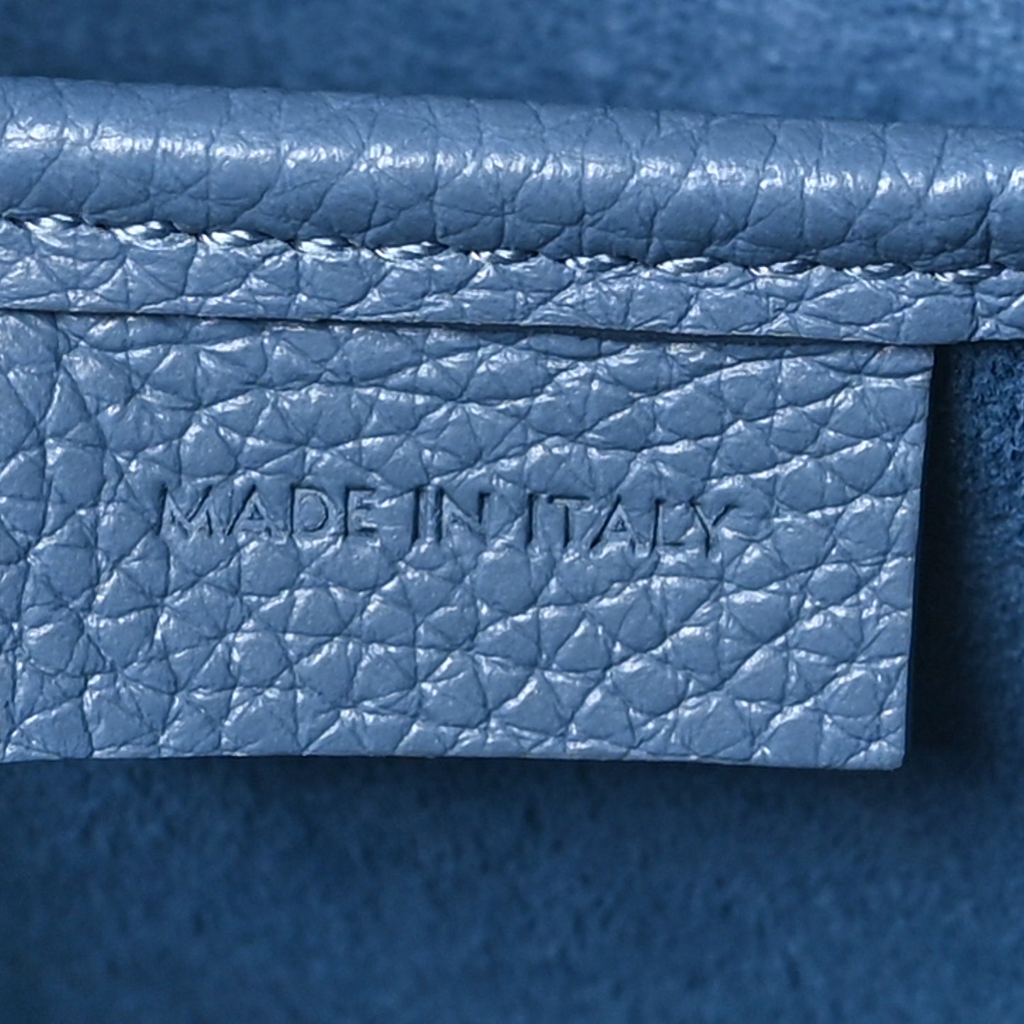 Drummed Calfskin Nano Luggage Azure