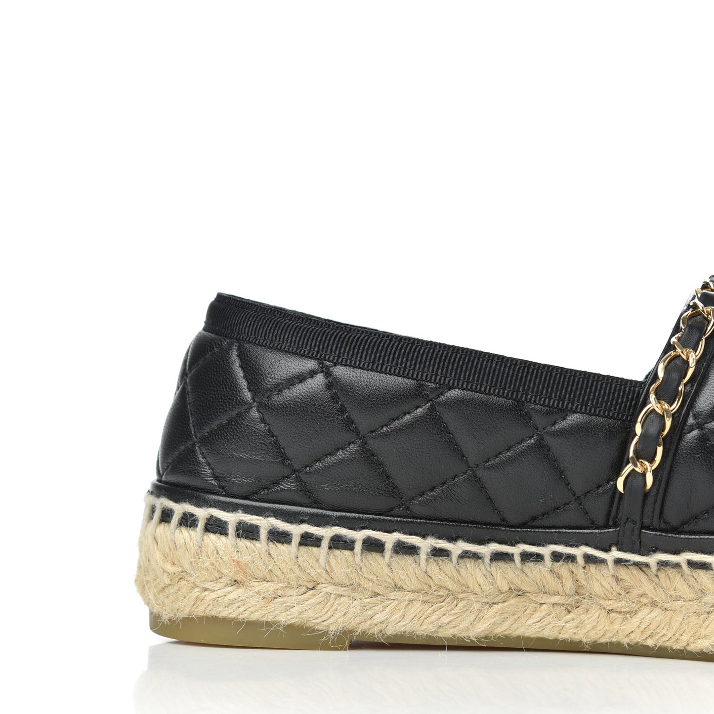 Lambskin Quilted CC Chain Espadrilles 36 Black