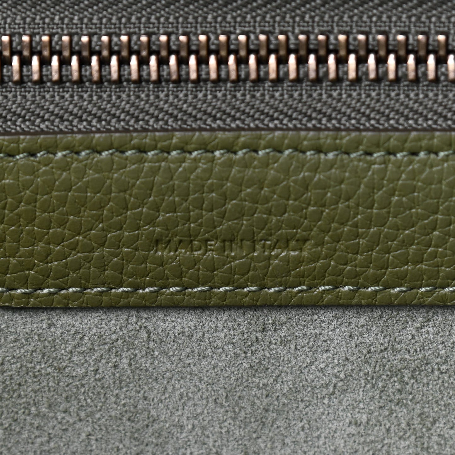 Drummed Calfskin Micro Luggage Light Khaki