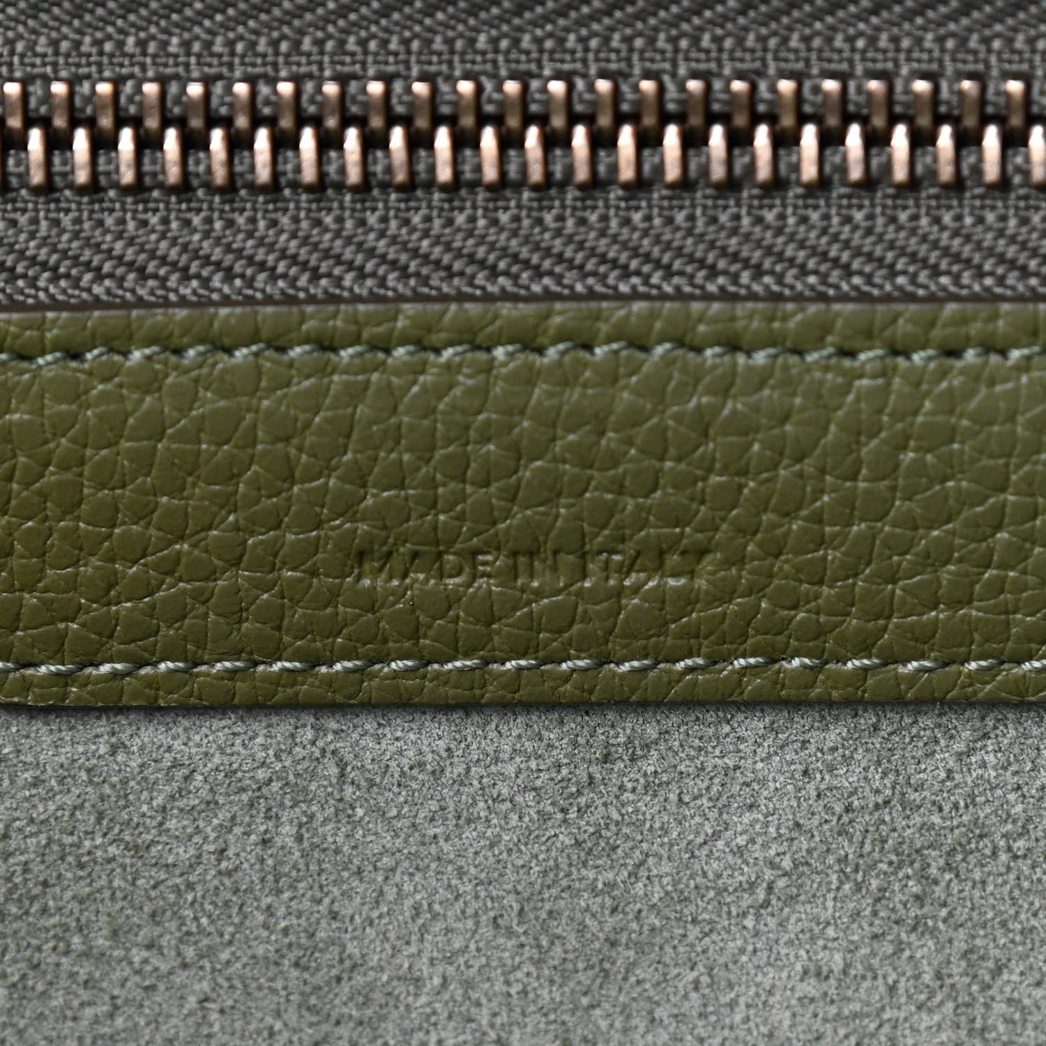 Celine Drummed Calfskin Micro Luggage Light Khaki 7 of 11
