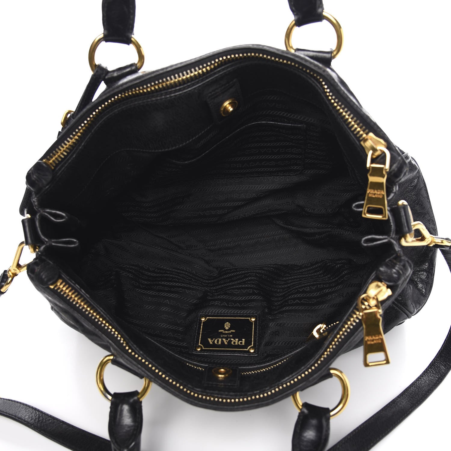 Prada Vitello Shine Bauletto Black 4 of 10