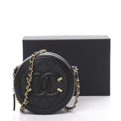 Chanel Caviar Quilted Round Filigree Crossbody Black 11 of 11